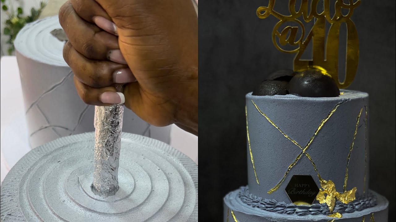 EASY WAY TO STACK A 2 TIERED WHIPPED CREAM CAKE
