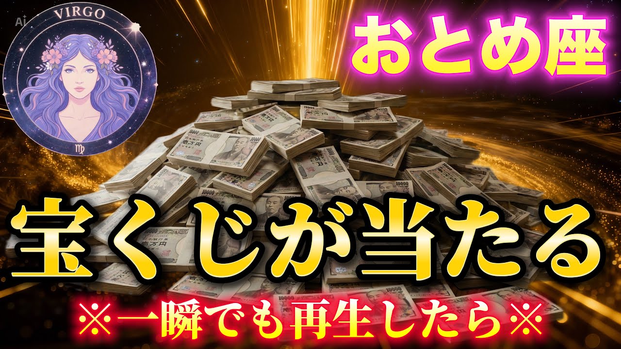【乙女座♍️金運】一瞬でも再生したら、宝くじが当たります。消される前に観てください。【12星座】