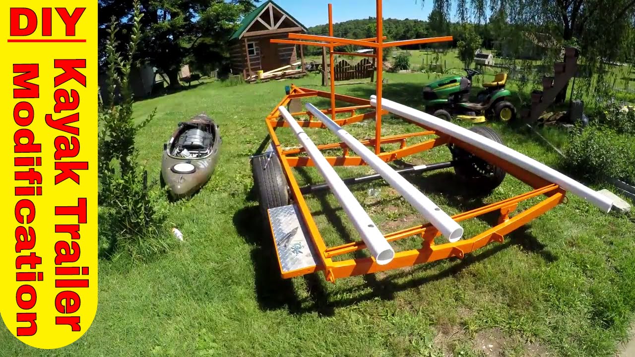 Kayak Trailer Build Modification Upgrade Custom DIY PVC bunks hauling Kayaks