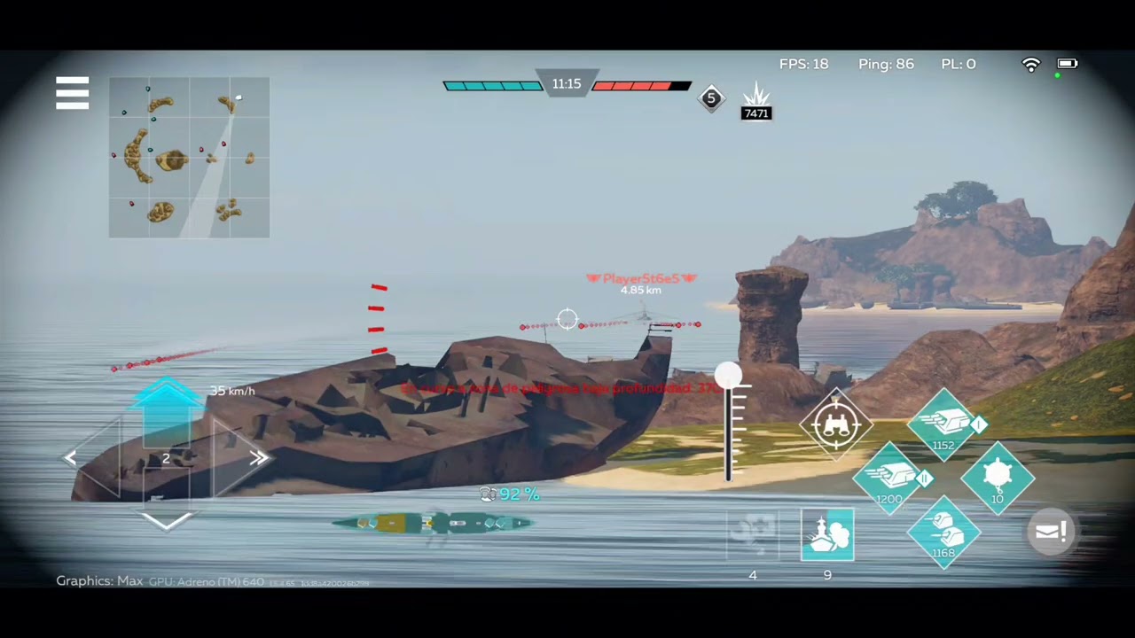 War Thunder Mobile |Modo barcos |guia de uso de barcos | belfast 75 k de daño