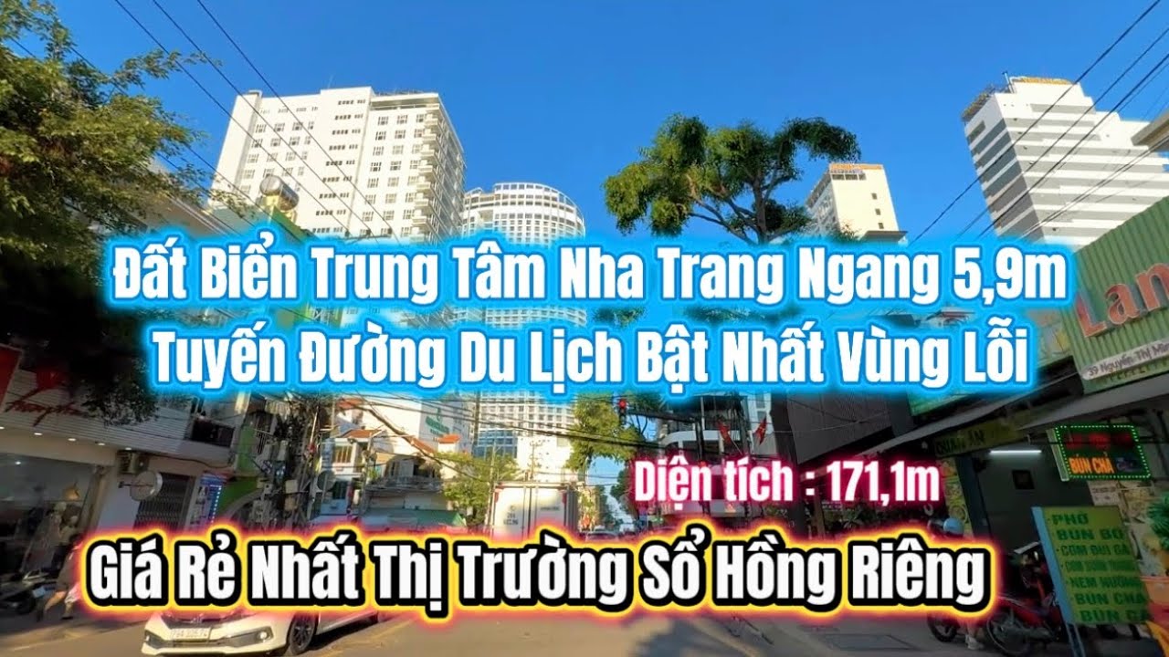 Trung Tâm Bàn Cờ Nha Trang , Đi Bộ Ra Tháp Trầm Hương Tắm Biển , Lô Đất Ngang 5,9m Nở Hậu #nhatrang 