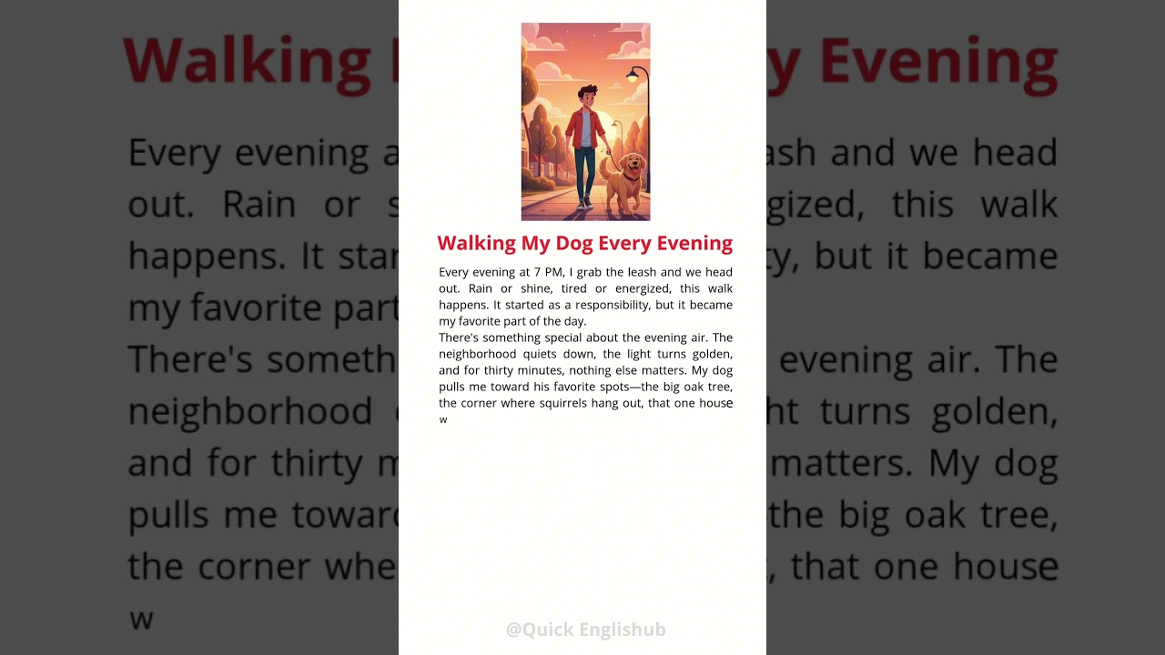Learn English: Walking My Dog Every Evening 🐕📚 