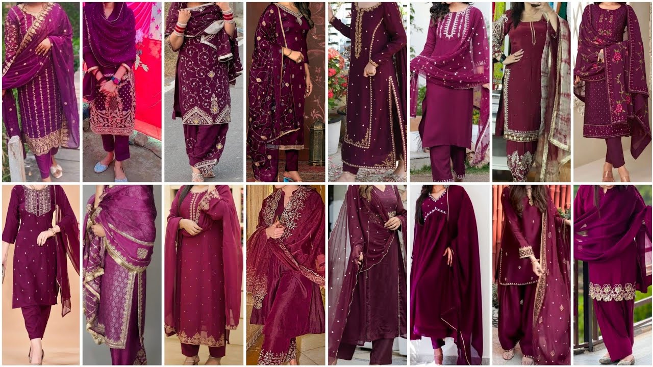 Latest Wine Colour Punjabi Suit Design Ideas for Girls & Women 2026