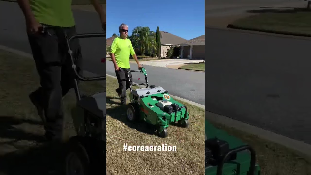 Core Aeration with the Billy Goat Plugr. #shorts #compost #equipment #aerator #lawnrehab #yardwork