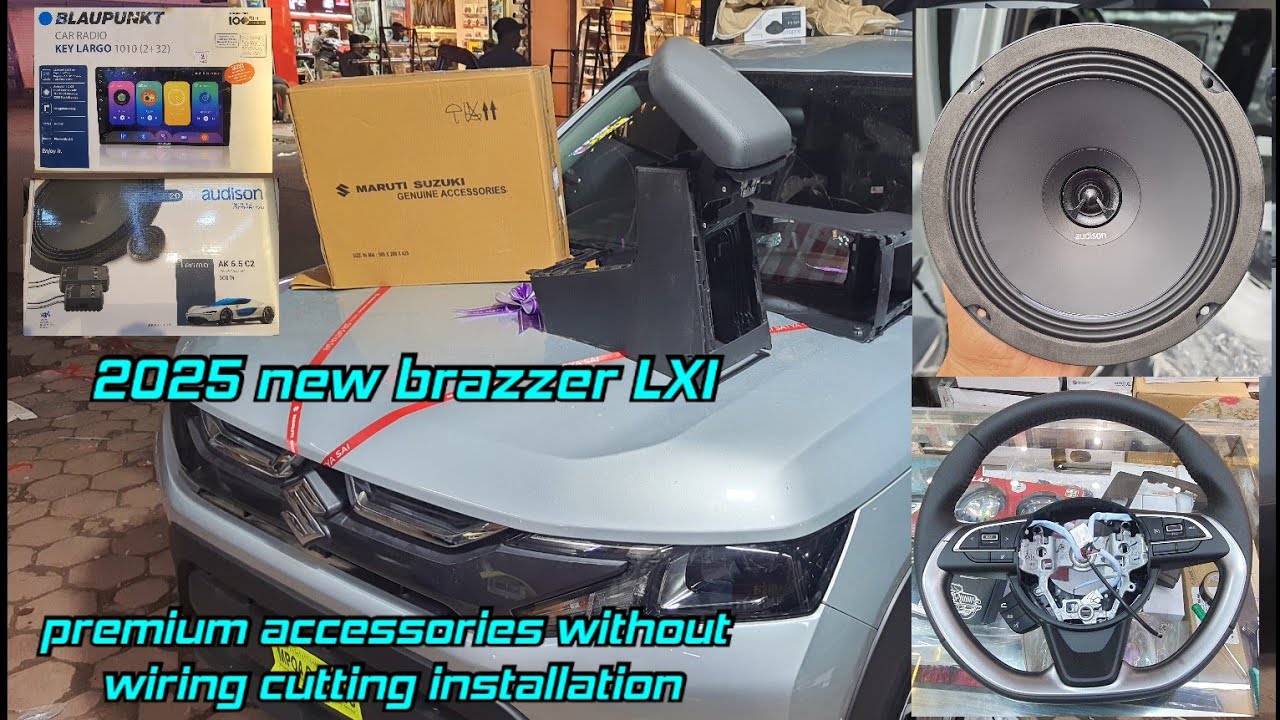 Maruti Suzuki 2025 new brezza Lxi install audison  speaker  Blaupunkt Palm Bay 1000