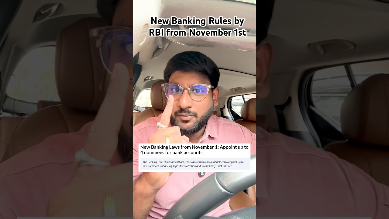 New Banking Rules by RBI from November 1st ! #update #rbi #kowshikmaridi #shorts