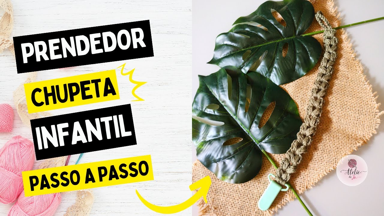 Prendedor de Chupeta ou Modedor Infantil no Crochê