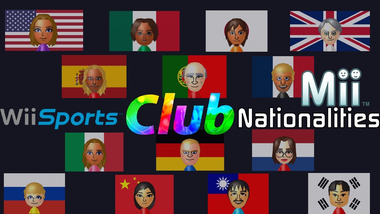 Wii Sports Club CPU Miis Nationalities Presentation