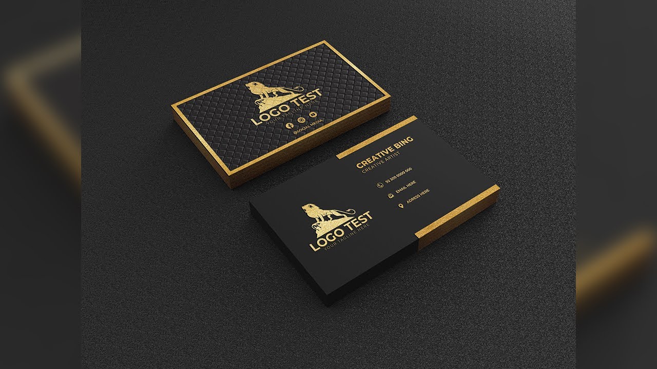Gold Metallic Business Card Design | Gold Foil Business Card | Adobe Illustrator & Adobe Photoshop