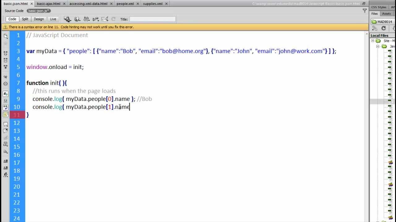 MAD9014 - JSON Introduction