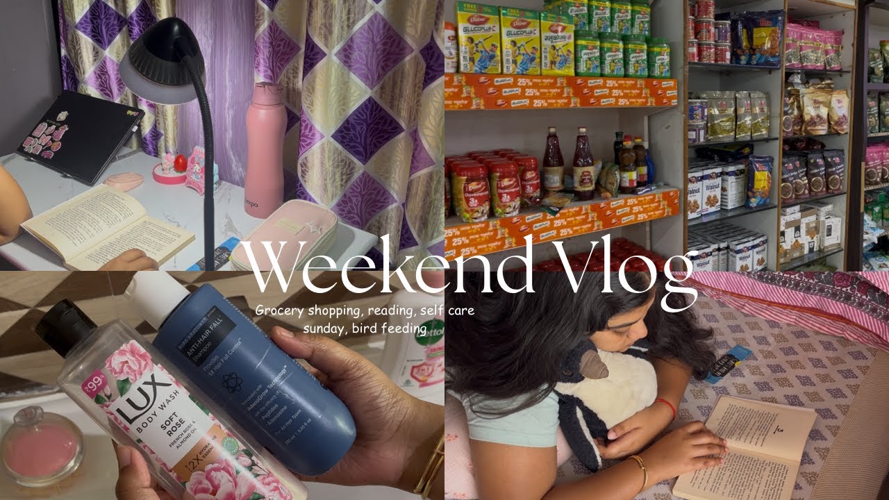 Weekend vlog 🛒.ᐟ | Grocery shopping, reading, self care sunday, bird feeding