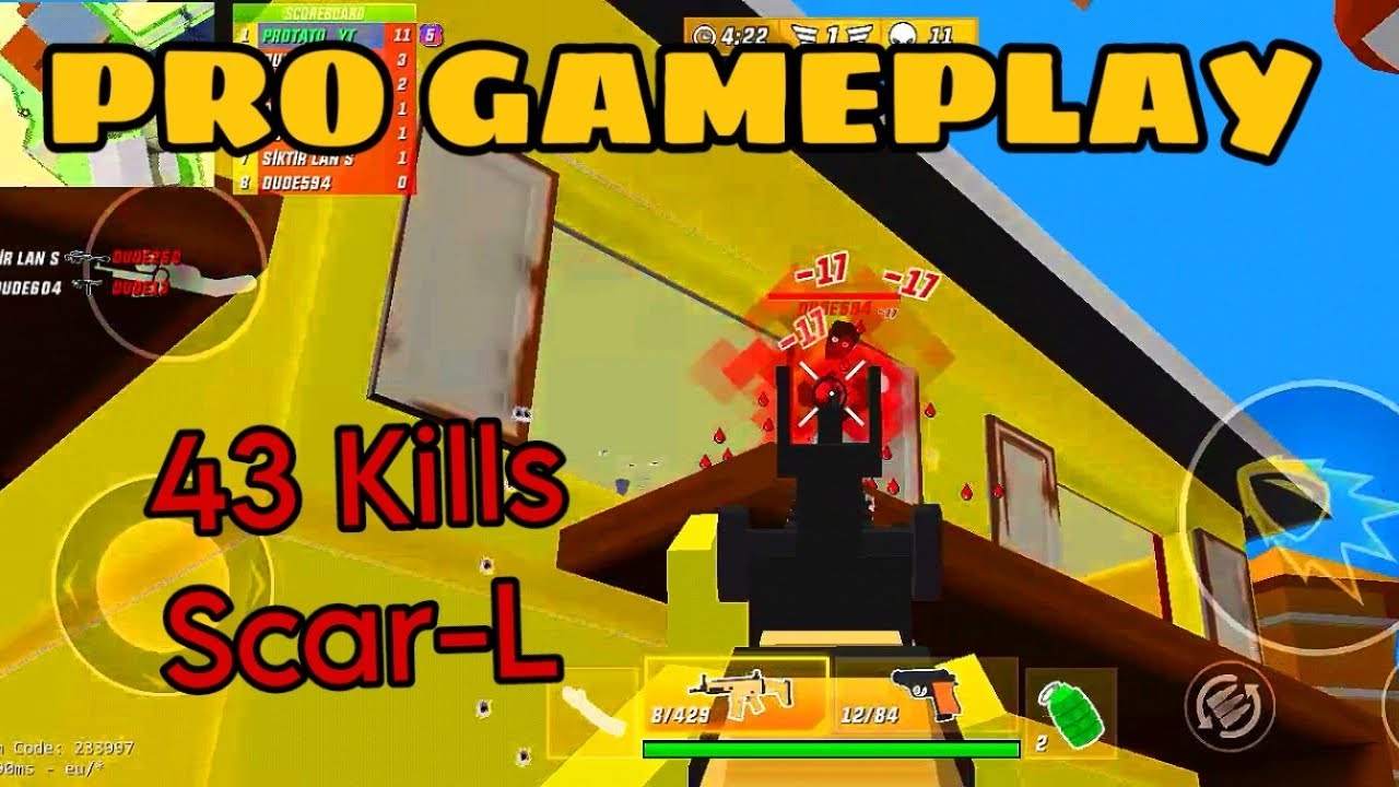 Dude Theft Wars Multiplayer Pro Gameplay | Scar-L Gameplay 43 Kills