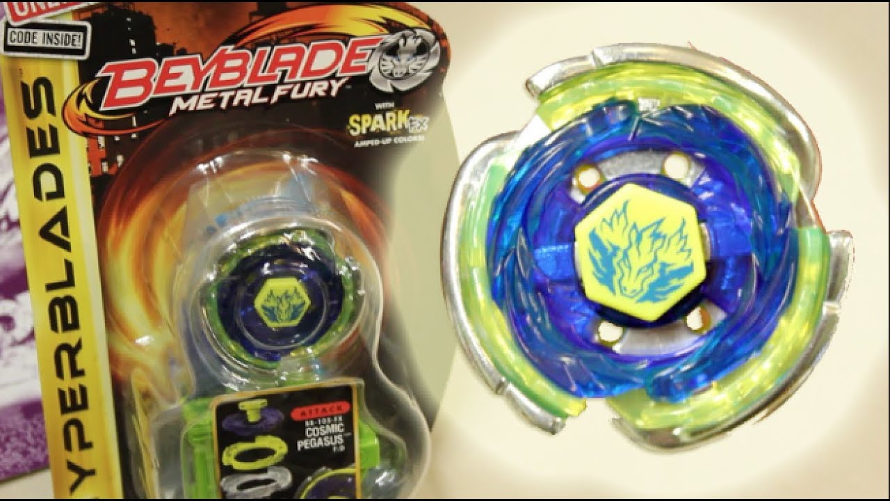 Cosmic Pegasus F:D HYPERBLADE SPARK FX UNBOXING & REVIEW - (BB-105-FX) Beyblade Metal Fury Hasbro