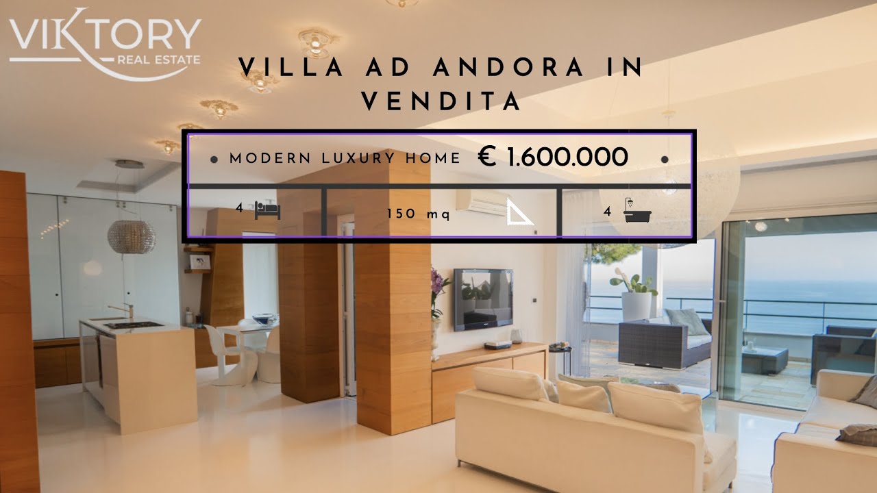 IN VENDITA VILLA IN STILE MODERNO CON VISTA MARE AD ANDORA, LIGURIA