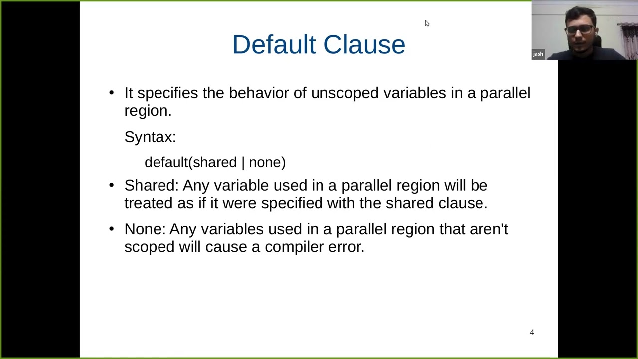OpenMP L7: Variable Scoping -- Firstprivate, Lastprivate and Threadprivate Clauses