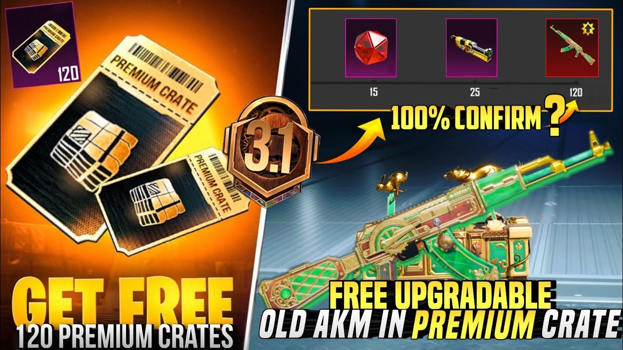 New Premium Crate Is Here | OLD AKM In Premium Crate | 120 Free Premium Crates | PUBGM