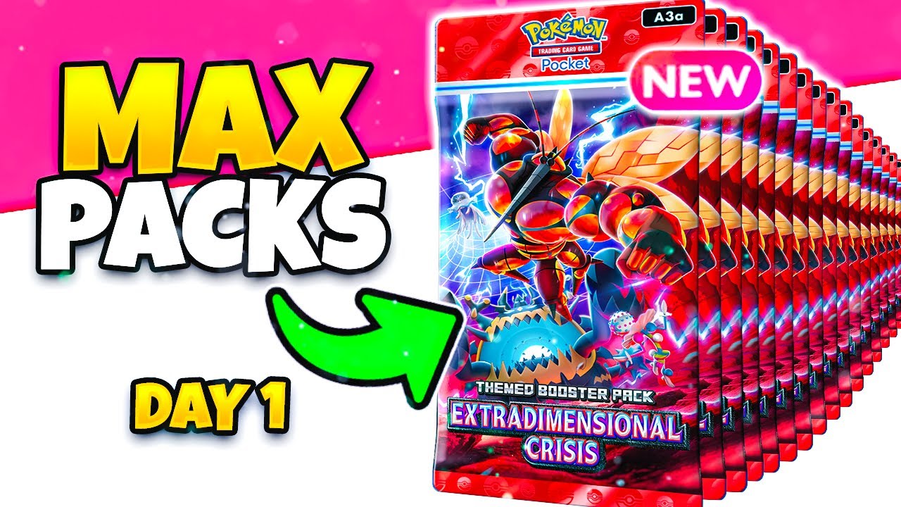 Insane LUCK Opening Packs Day 1 of Extradimensional Crisis in Pokemon Pocket!!