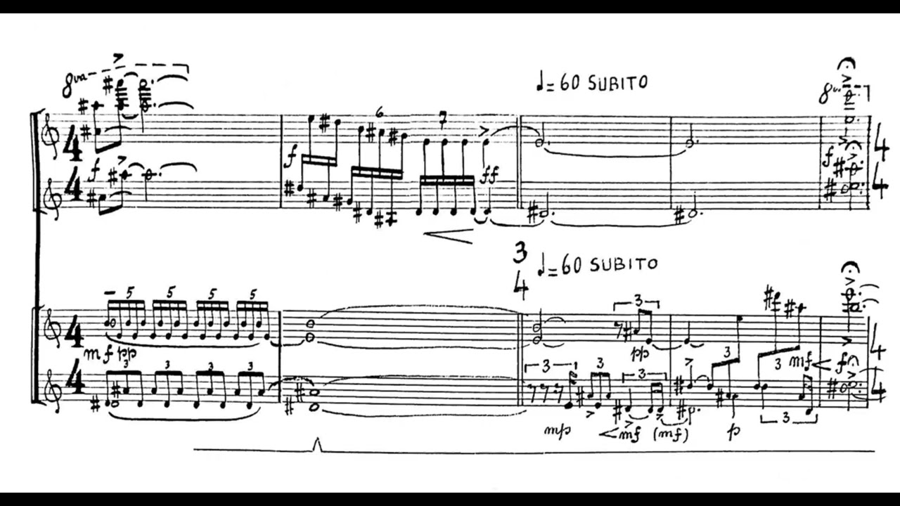 Frédéric van Rossum, Catharsis for two pianos, Op. 42 (1982) (audio + score)