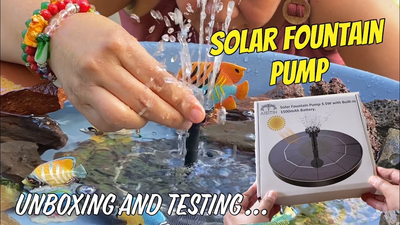 Solar Fountain Pump 3.5W with Built-in 1500Ah Battery |Unboxing, Testing AISITIN |Fountain/Bird Bath