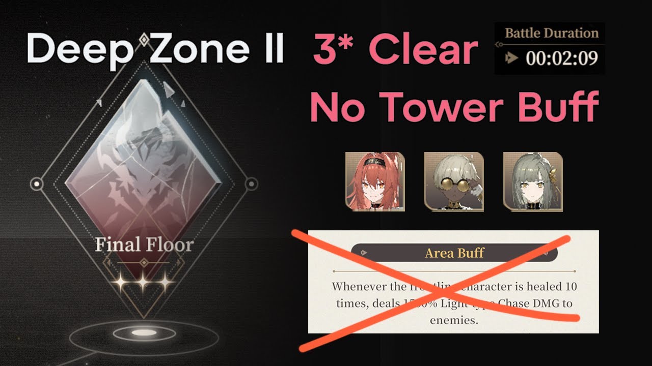 Deep Zone 2 Final Floor - 3* Clear Without Tower Buff - Xin / Enki / Zero Showcase【Black Beacon】