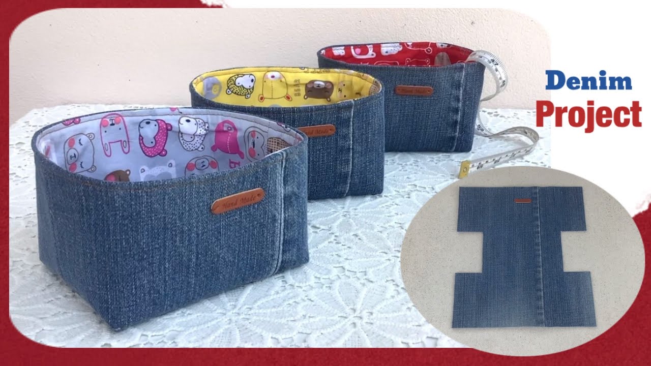 sewing diy a small boxes for beginers ,small box patterns , how to sew a denim small boxes tutorial.