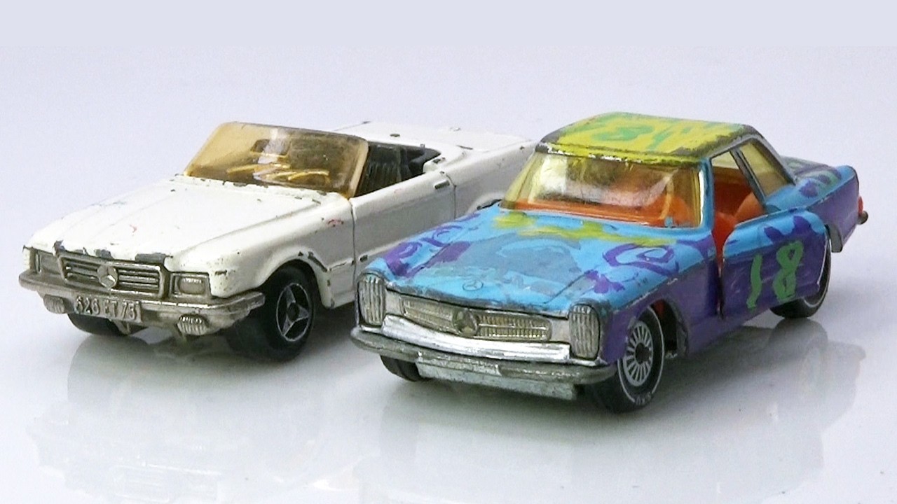 Mercedes 280 SL Siku против Mercedes 350 SL Cabrio Majorette. Полная реставрация моделей.