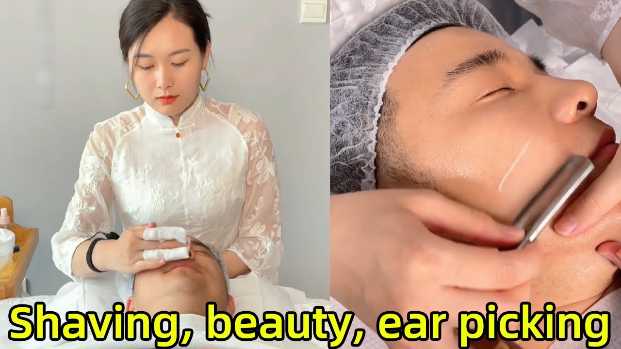 💈ASMR Rare Razor Shave|Immersive shaving, beauty, ear picking one-stop service!