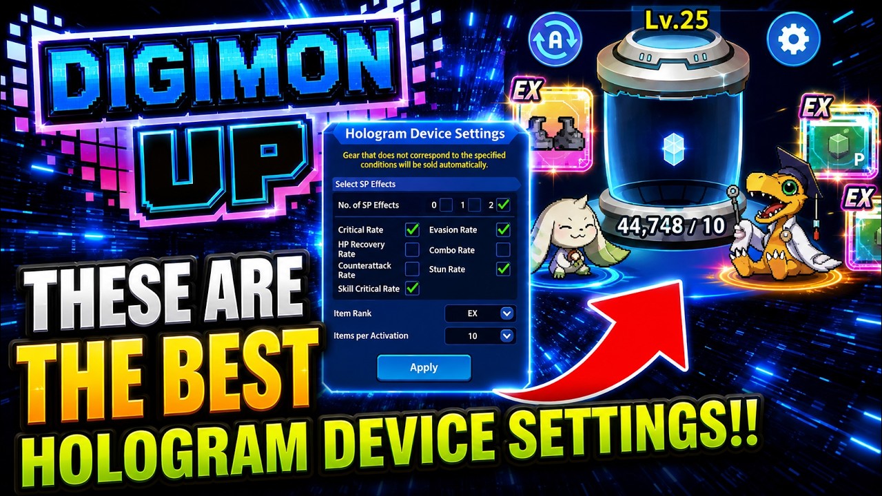 Digimon Up: лучшие настройки голографического устройства для МАКСИМАЛЬНОЙ силы!