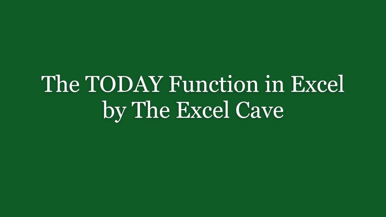 The TODAY Function in Excel