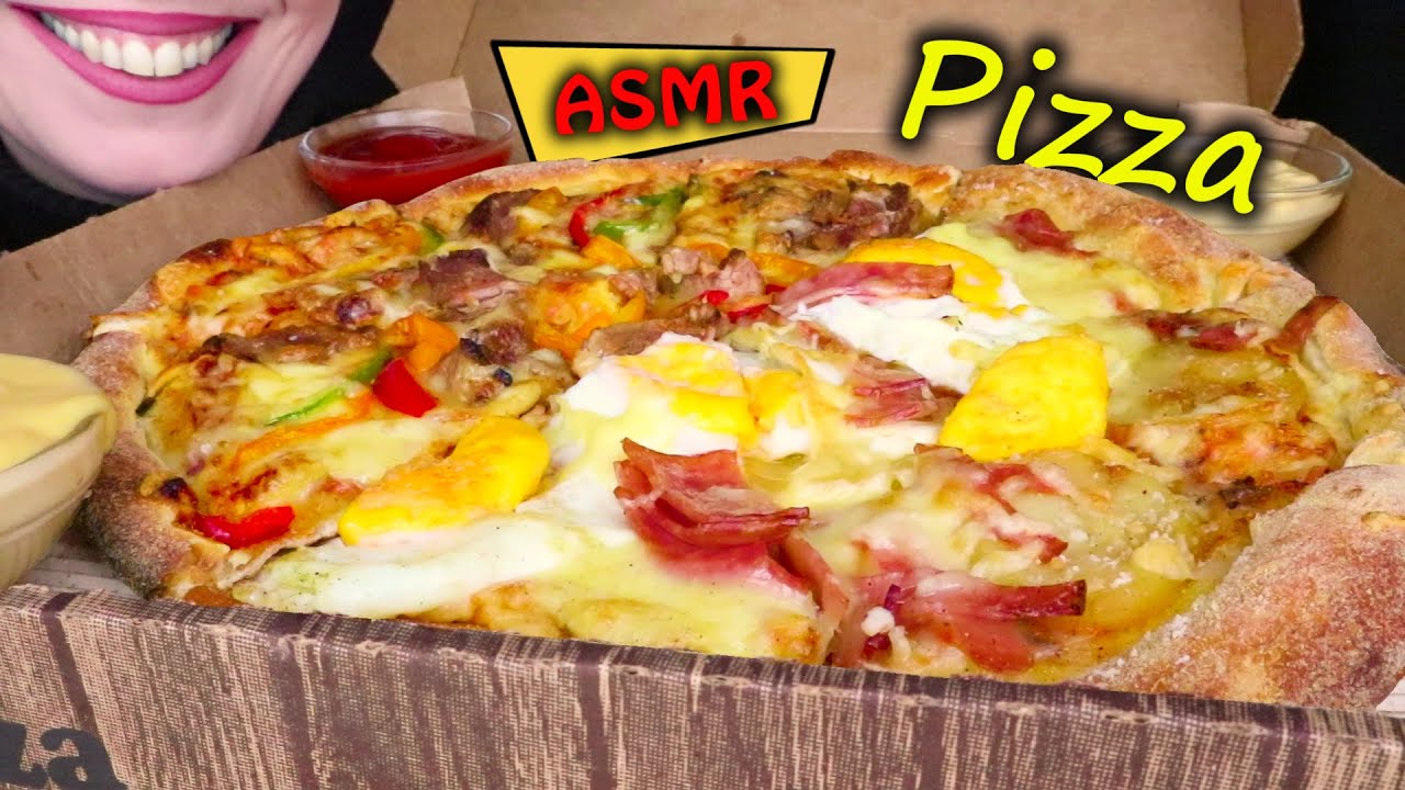 PIZZA 🍕 (GYRO BBQ / BACON & EGGS) | Collab with @LexiiEats  | No Talking | ASMR Mukbang - 먹방