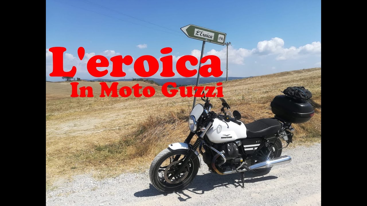 L'eroica strada bianca percorsa in moto guzzi - toscana
