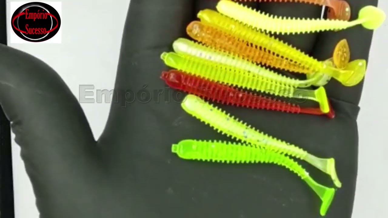 KIT COM 10 ISCAS ARTIFICIAL  SOFT BAITJIG PARA PESCA  TUCUNAR&Eacute; ENTRE OUTROS PREDADORES