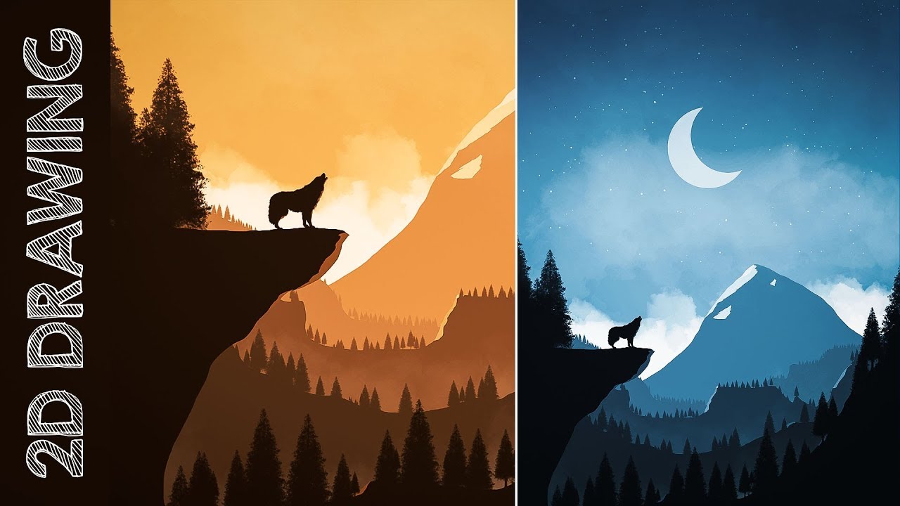 Как ЛЕГКО рисовать 2D-пейзажи в Photoshop, выпуск 01