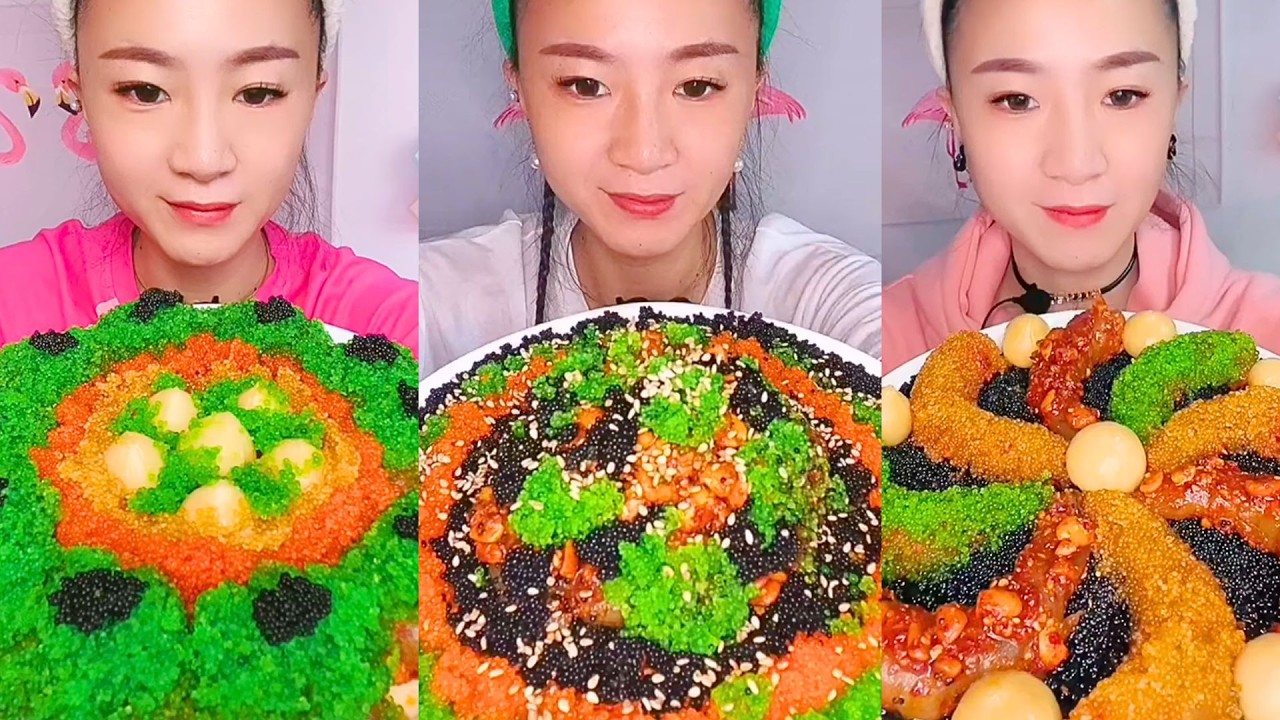 Satisfying Eating Sounds with Colorful ASMR Crunchy Mukbang Compilation #238