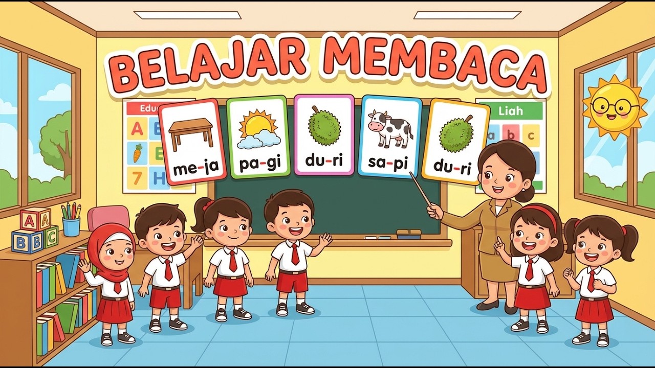 Belajar Membaca Anak SD 👧🧒 | 2 Suku Kata Bahasa Indonesia