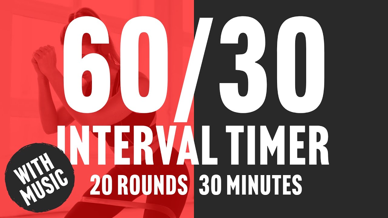 Free 30-Minute HIIT 60/30 Interval Timer with Music. (20 High-Intensity Rounds + 20 Rest Periods)