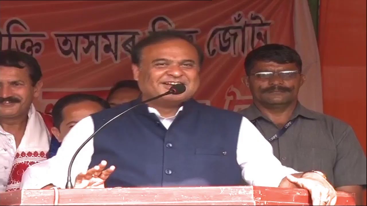 Addressing a Public meeting at Dergaon.