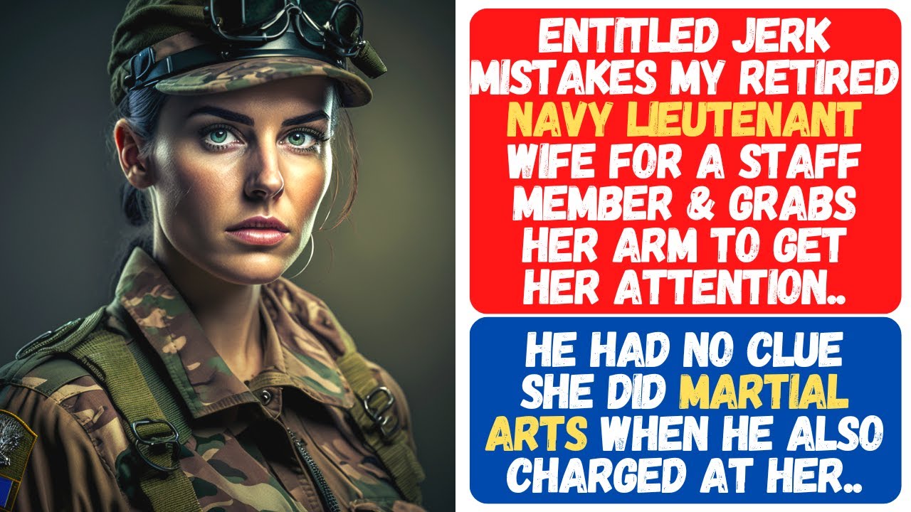 ENTITLED JERK GRABS A RETIRED NAVY LIEUTENANT THEN CHARGES AT HER AFTER MISTAKING HER FOR STAFF!!!