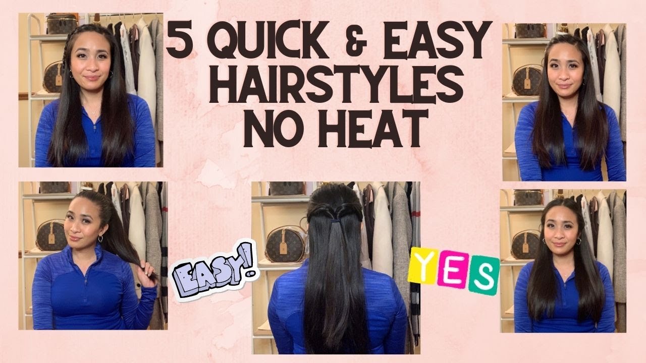 HOW TO STYLE HAIR IN LESS THAN 5 MINUTES | 5 STYLES | NO HEAT | BRAID | TWIST | EASY AND QUICK