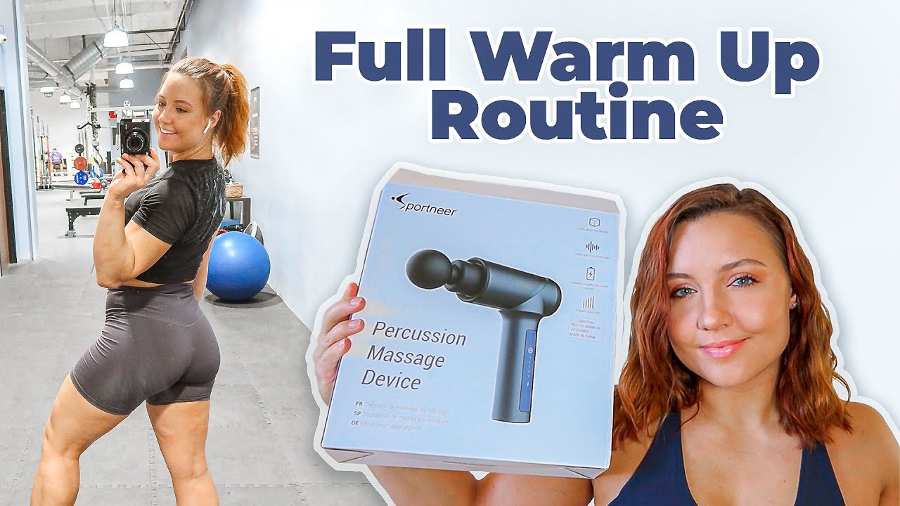 GYM WARM UP ROUTINE + massage gun unboxing from Sportneer