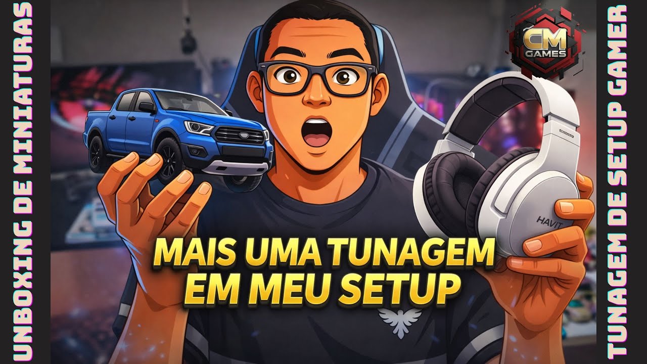 Mais uma tunagem no meu setup! 🎮🚗 Unboxing de miniaturas, headset e dock gamer