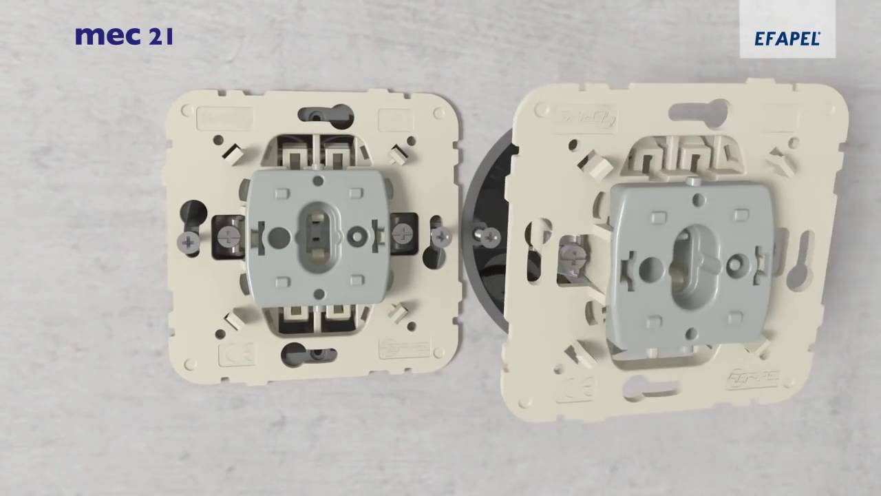 Монтаж розеток и выключателей EFAPEL. Механизмы MEC 21 серия Logus90
