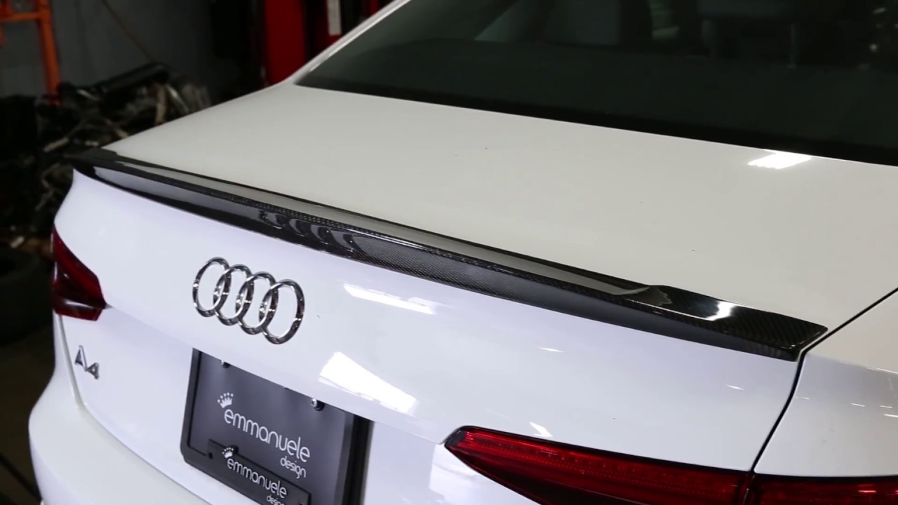 PURE Carbon Audi B9 A4/S4 Trunk Spoiler Installation
