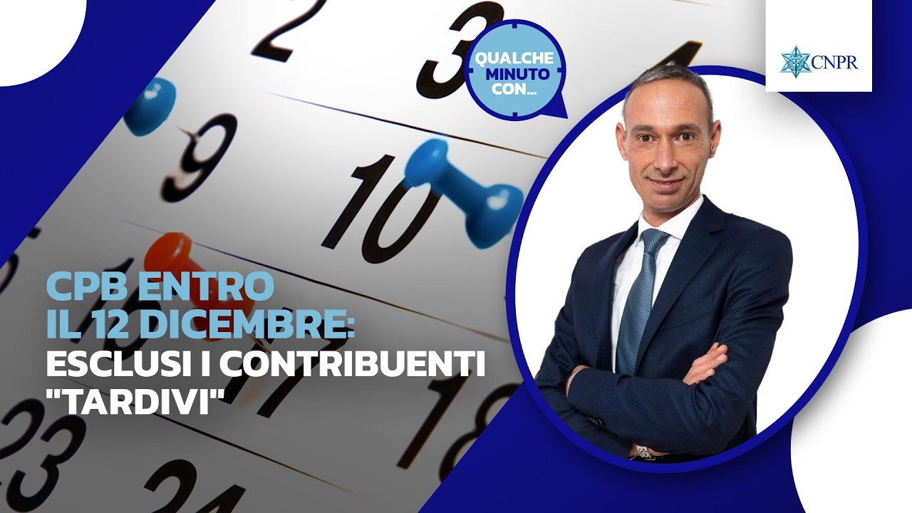 Giuseppe Avanzato - CPB entro il 12 dicembre: esclusi i contribuenti 