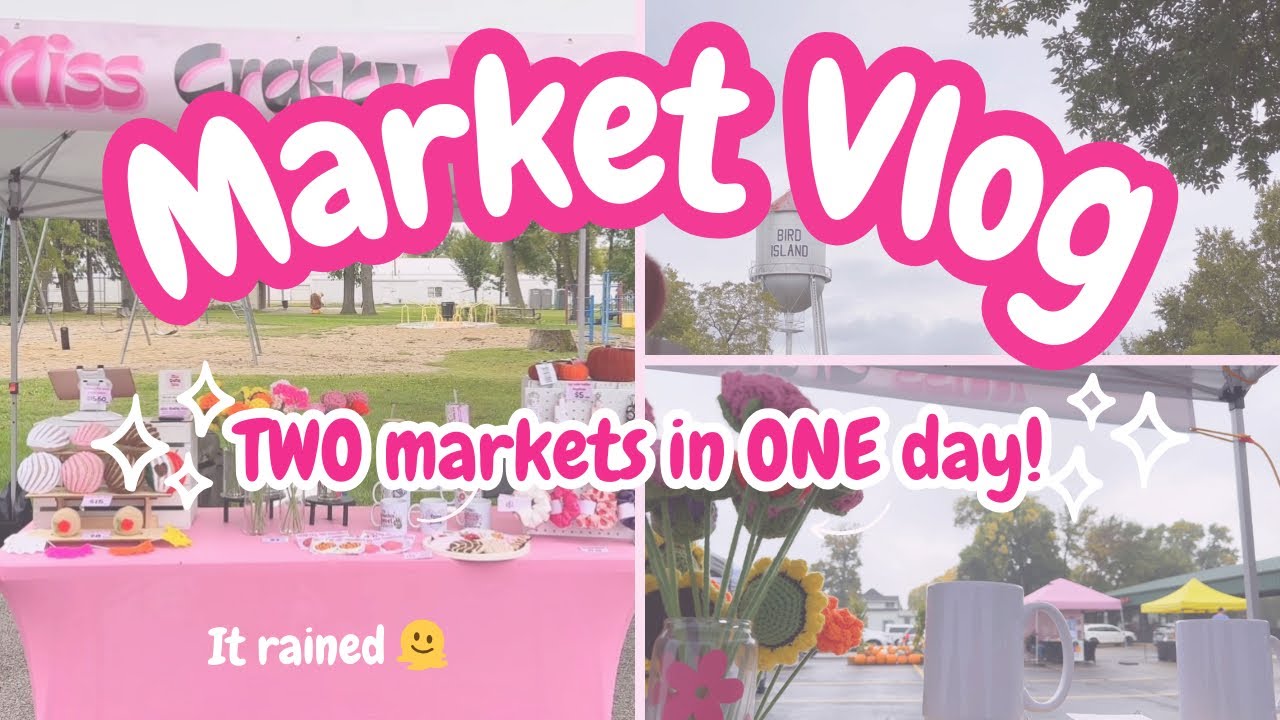 TWO markets in ONE day! 🎀 Farmers Market // Hispanic Heritage Festival 🩷 IT RAINED! 🌧️