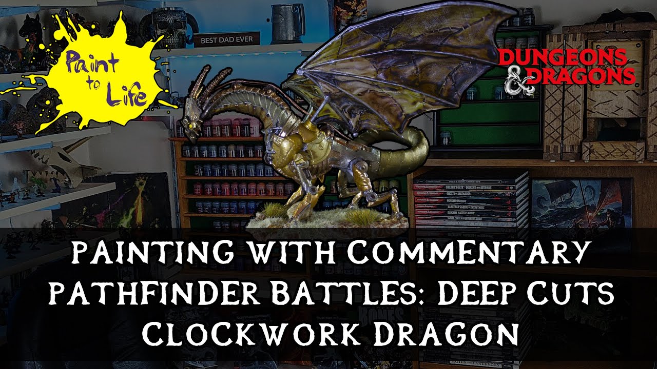 How to paint a Pathfinder Battles: Clockwork Dragon with step by step commentary