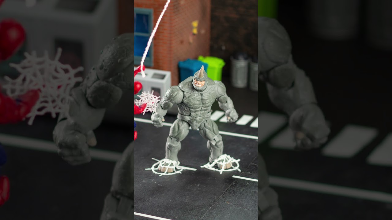 Spider Man Web-Slaps Rhino😮 Marvel Legends Stop Motion Battle