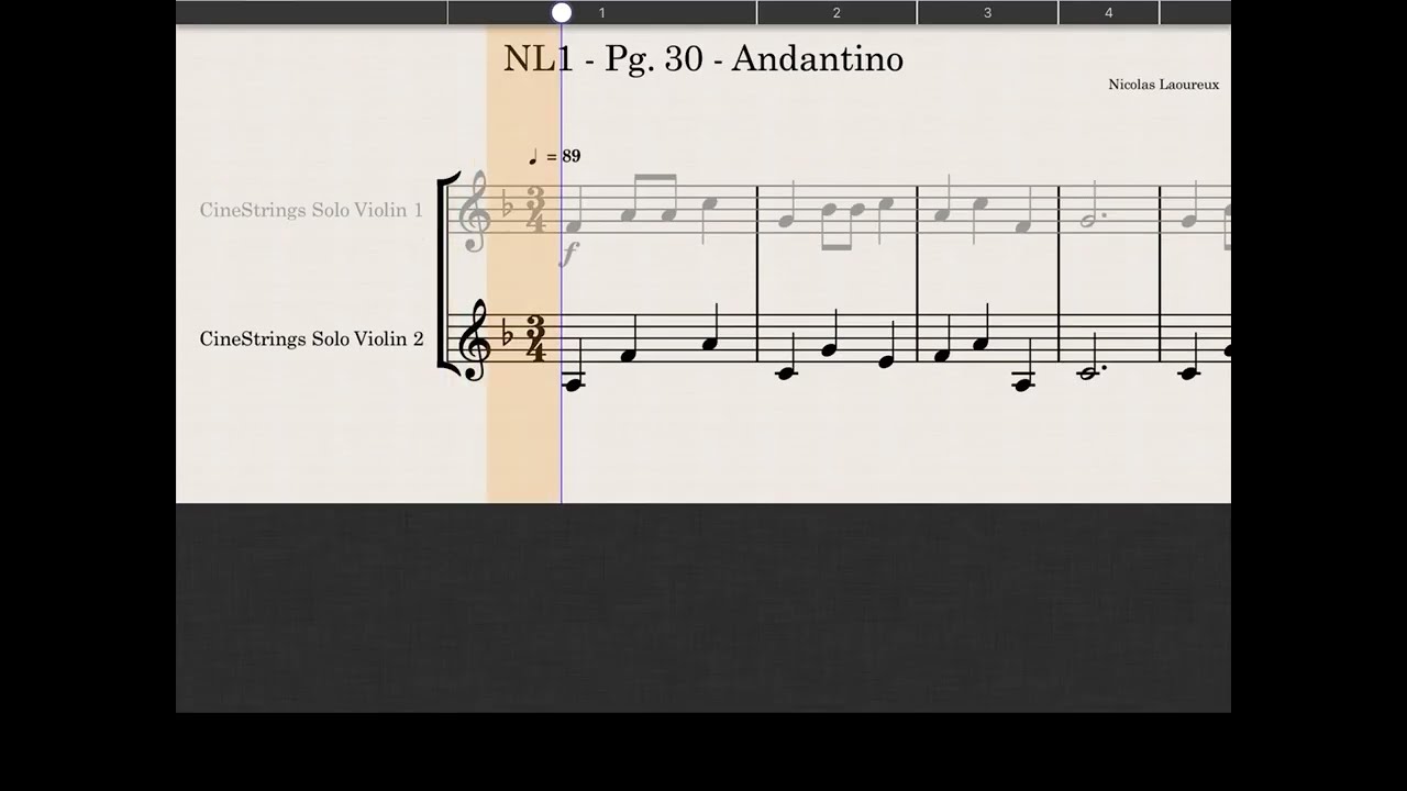 Pg 30 - Andantino - Violino 2 - Nicolas Laoureux I - Violino