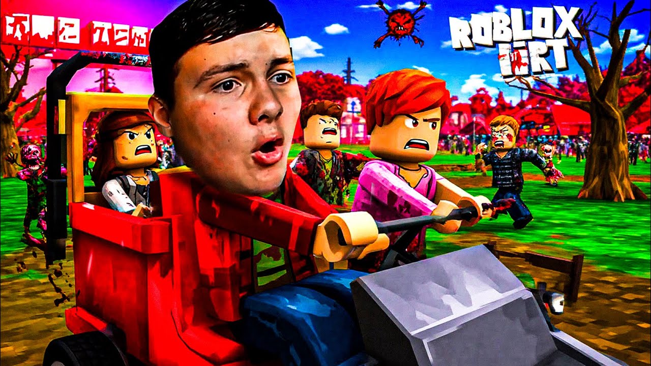 УЕЗЖАЮ ОТ ЗОМБИ НА ПОВОЗКЕ - ДЕТЯМ НЕ СМОТРЕТЬ! ROBLOX