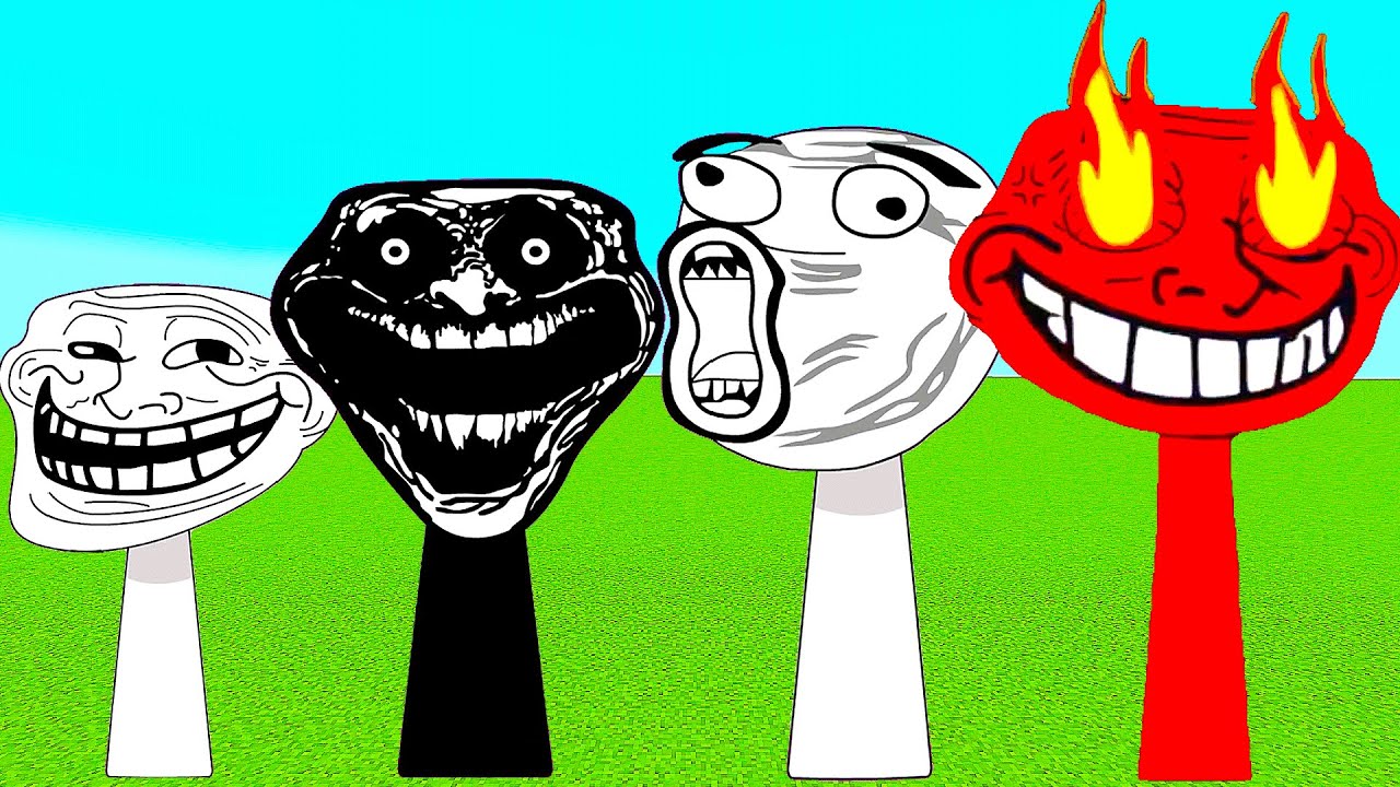 Sprunki OC Trollface Phase 1 To Phase 8 Added To Minecraft PE